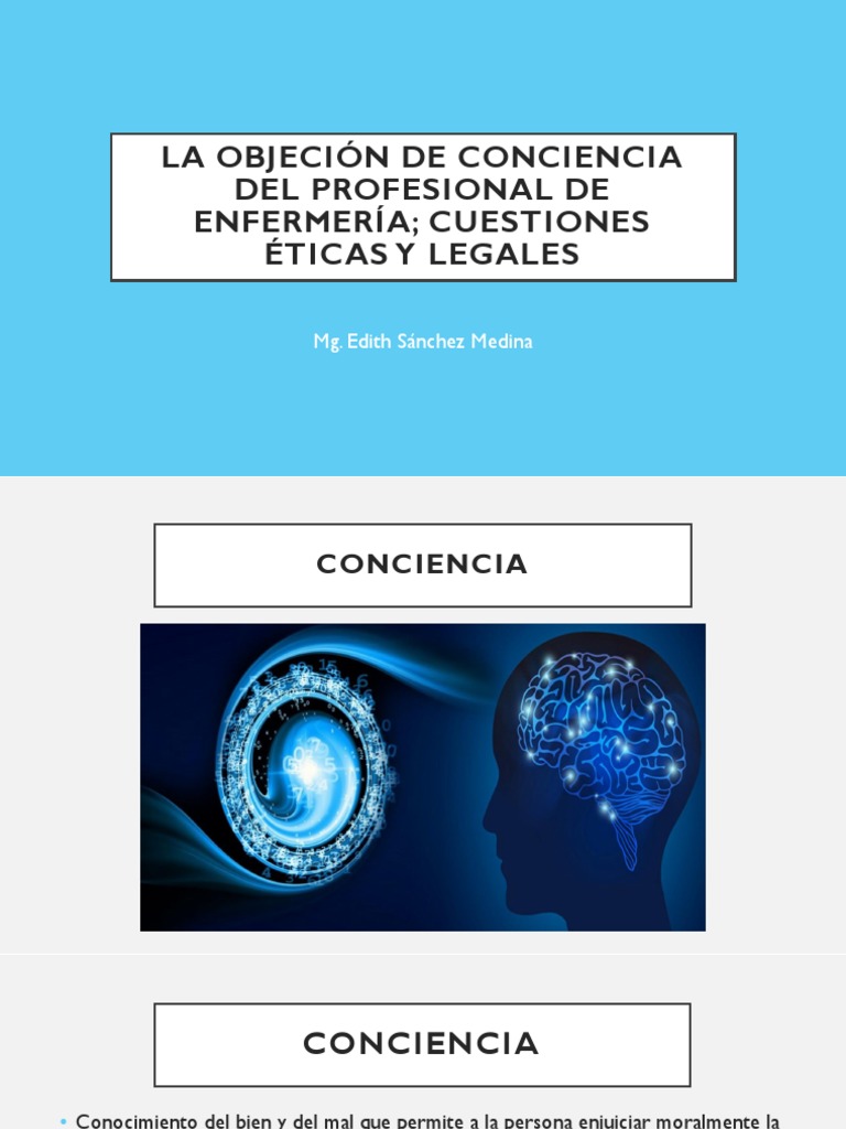 Objeción de Conciencia PDF Objetor de conciencia Enfermería