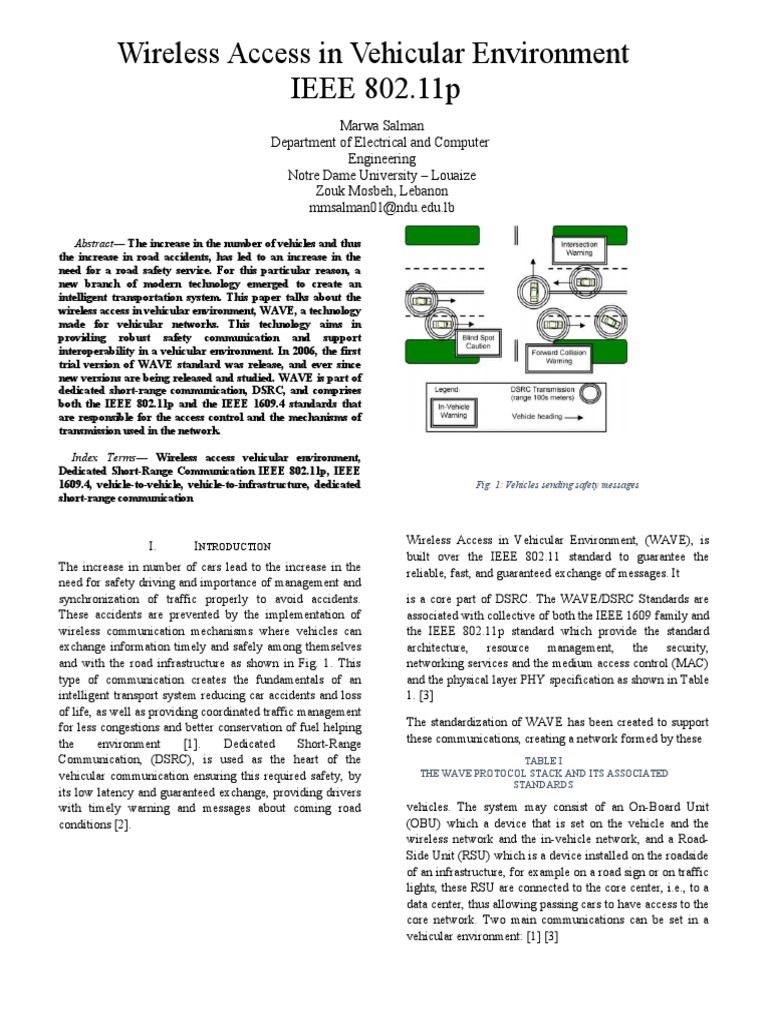 Wireless Access for Vehicle Safety | PDF | Orthogonal Frequency ...