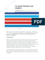 Rituais Fúnebres Nas Diferentes Religiões. 8º E 9º.