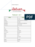 Flashcard - Act 1: Italian English