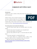 I. Project Assignment and Written Report