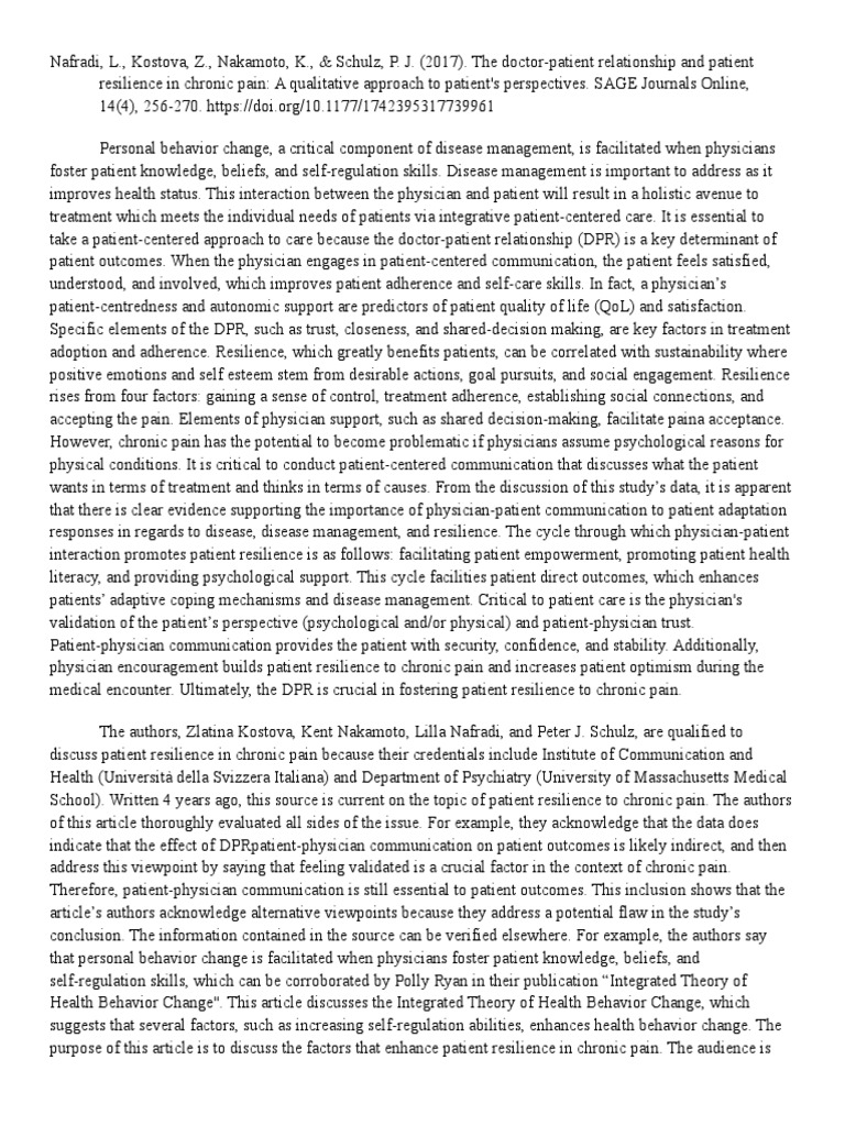Ab 8 Patient Resilience Chronic Pain Ludwig | PDF