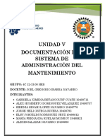 Unidad V Documentación Del Sistema de Administración Del Mantenimiento