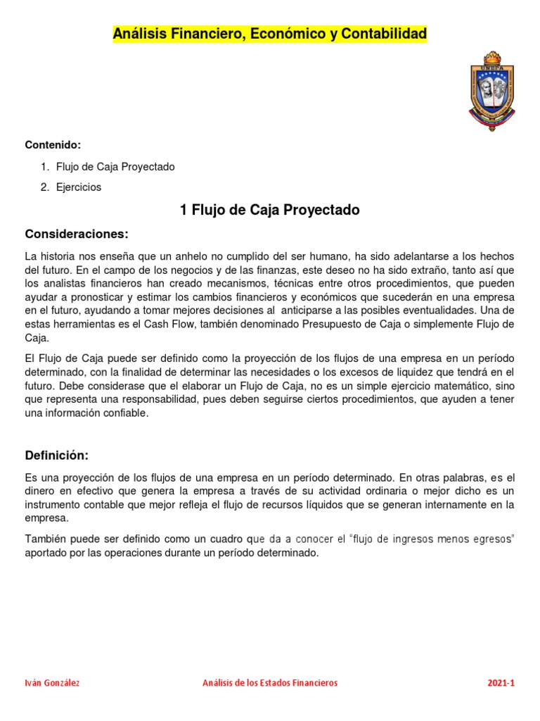 Flujo de Caja Proyectado - 2022-1 | PDF | Presupuesto | Flujo de efectivo