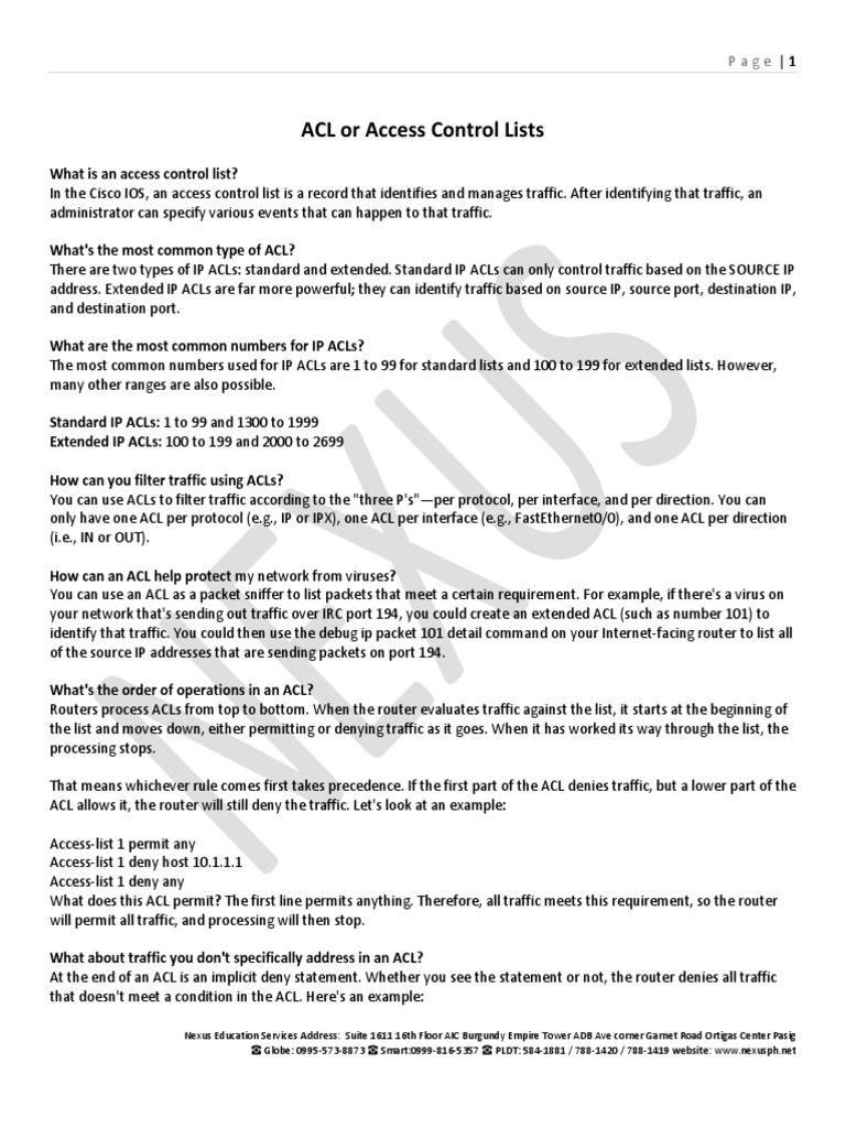 Cisco ACLs: Deny SSH and Telnet | PDF | Internet Protocols | Port ...