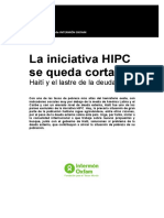 La Iniciativa HIPC Se Queda Corta:: Haití y El Lastre de La Deuda