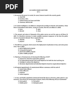 Exam Lea 4 Sample Board Questions
