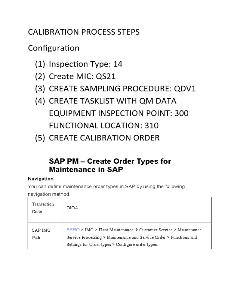SAP Calibration Process Steps | PDF | Calibration | Computer Programming