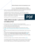 The Opex Basic Lifestyle Guidelines