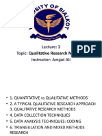 Lecture 6, Qualitative and Quantitative Research