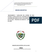 Mejora y ampliación del sistema de agua y alcantarillado en 5 localidades de Cullhuas