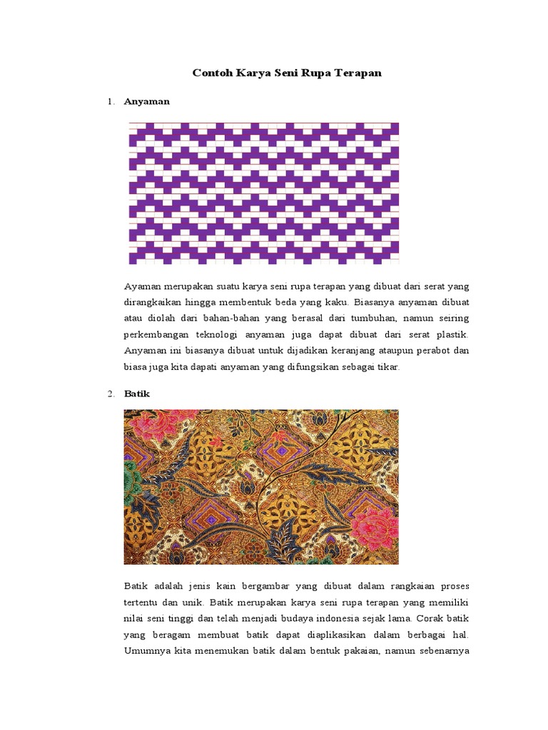 Contoh Karya Seni Rupa Terapan | PDF