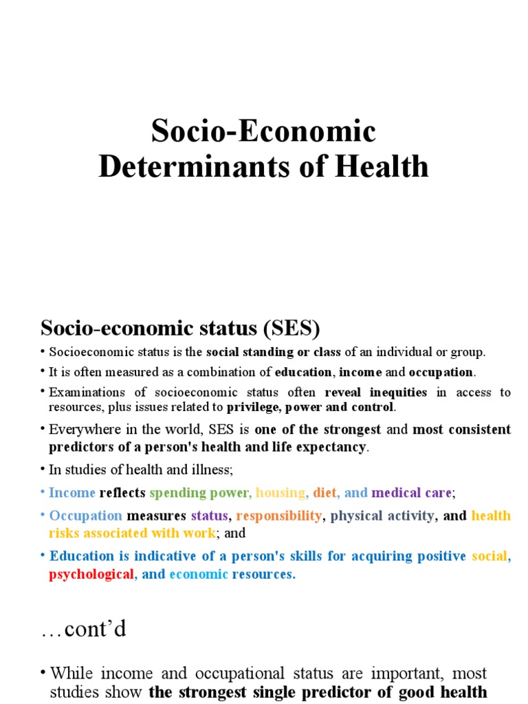 Socio-Economic Determinants of Health | PDF | Epidemiology ...