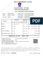 Patliputra University, Patna: B.Sc. (Hons) Part-II, Session - 2019-2022 Examination Held in November, 2021