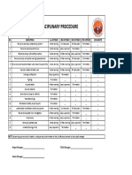 Disciplinary Procedure: NO. Discription 1St Offence 2Nd Offence 3Rd Offence 4Th Offence Comments