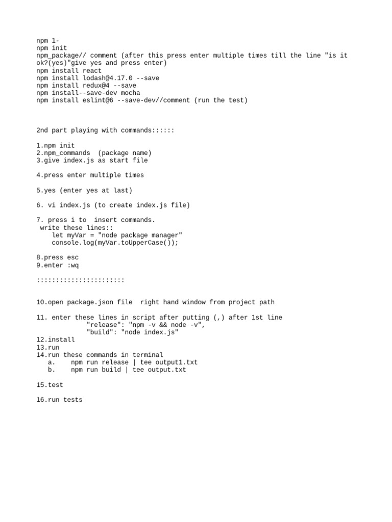NPM Package Manager Fresco Play Handson PDF