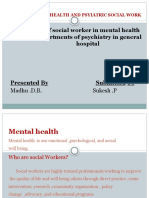 Topic:: Role of Social Worker in Mental Health