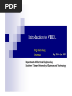 Introduction To VHDL - 2014FS