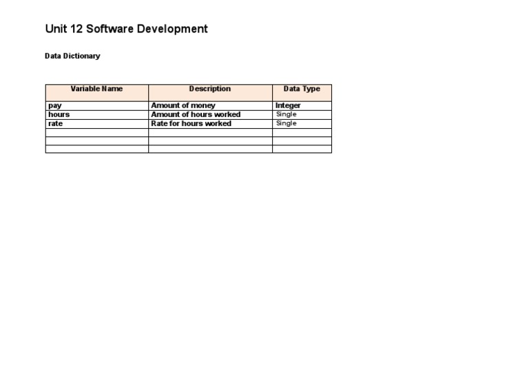 U12 Data Dictionary Template PDF