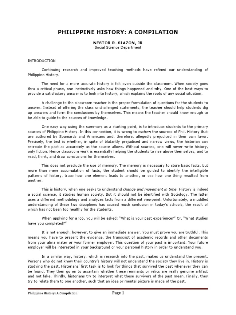 Phil History, A Compilation PDF Philippines