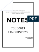 Notes: TSLB3013 Linguistics