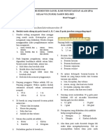 Soal Dan Kisi-Kisi PAS IPA SMP Muh 2021 - KUNCI