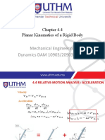 Mechanical Engineering Dynamics DAM 10903/20903/13903: Planar Kinematics of A Rigid Body