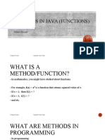 Methods in Java (Functions) : Salam Ahmed