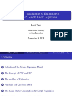 Econ 3044: Introduction To Econometrics Chapter-2: Simple Linear Regression