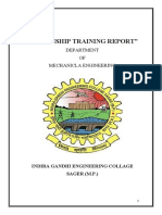 Railway Internship Training Report Mechanical Department