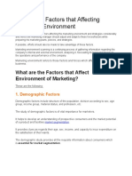 10 Primary Factors That Affecting Marketing Environment