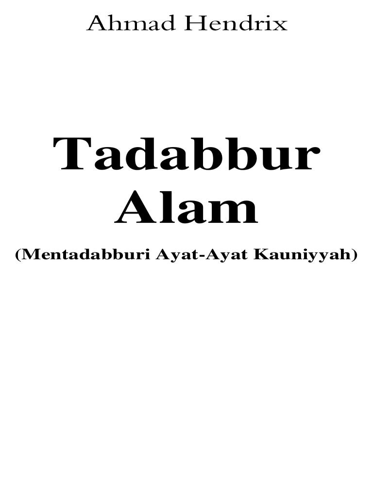 Tadabbur Alam | PDF