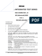 JEE Advanced Half Course Test Physics Chemistry Math