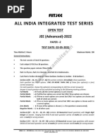 All India Integrated Test Series: JEE (Advanced) - 2022