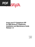 Avaya One-X™ Deskphone SIP For 9600 Series IP Telephones Installation and Maintenance Guide Release 1.0