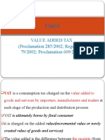 Unit 6: Value Added Tax (Proclamation 285/2002 Regulation 79/2002 Proclamation 609/2008)