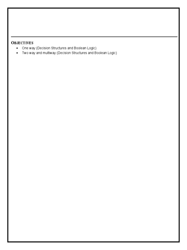 Decision Structures And Boolean Logic In Python