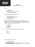 Project Management Framework - Questions