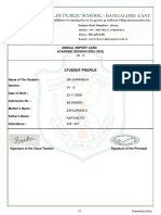 Student Profile: Annual Report Card ACADEMIC SESSION (2021-2022)