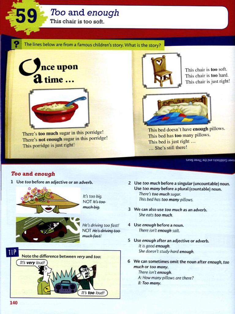 Too and Enough This Chair Is Too Soft PDF Noun Plural