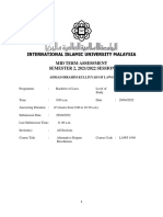 International Islamic University Malaysia Mid Term Assessment SEMESTER 2, 2021/2022 SESSION