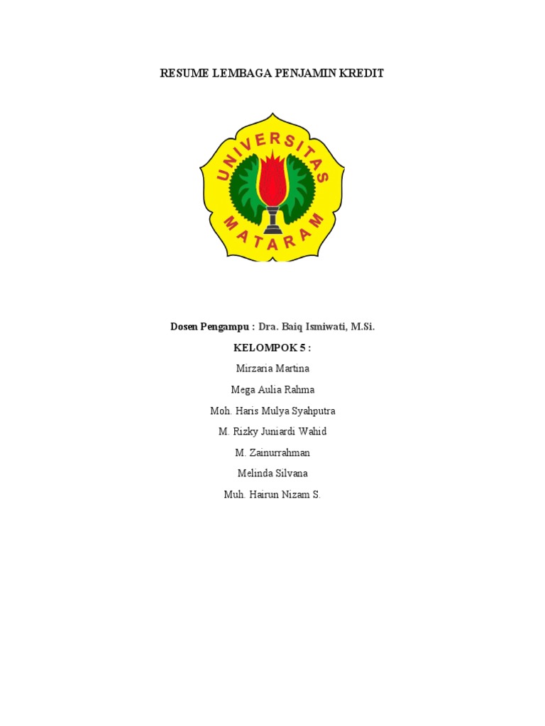Pemahaman Lembaga Penjamin Kredit | PDF