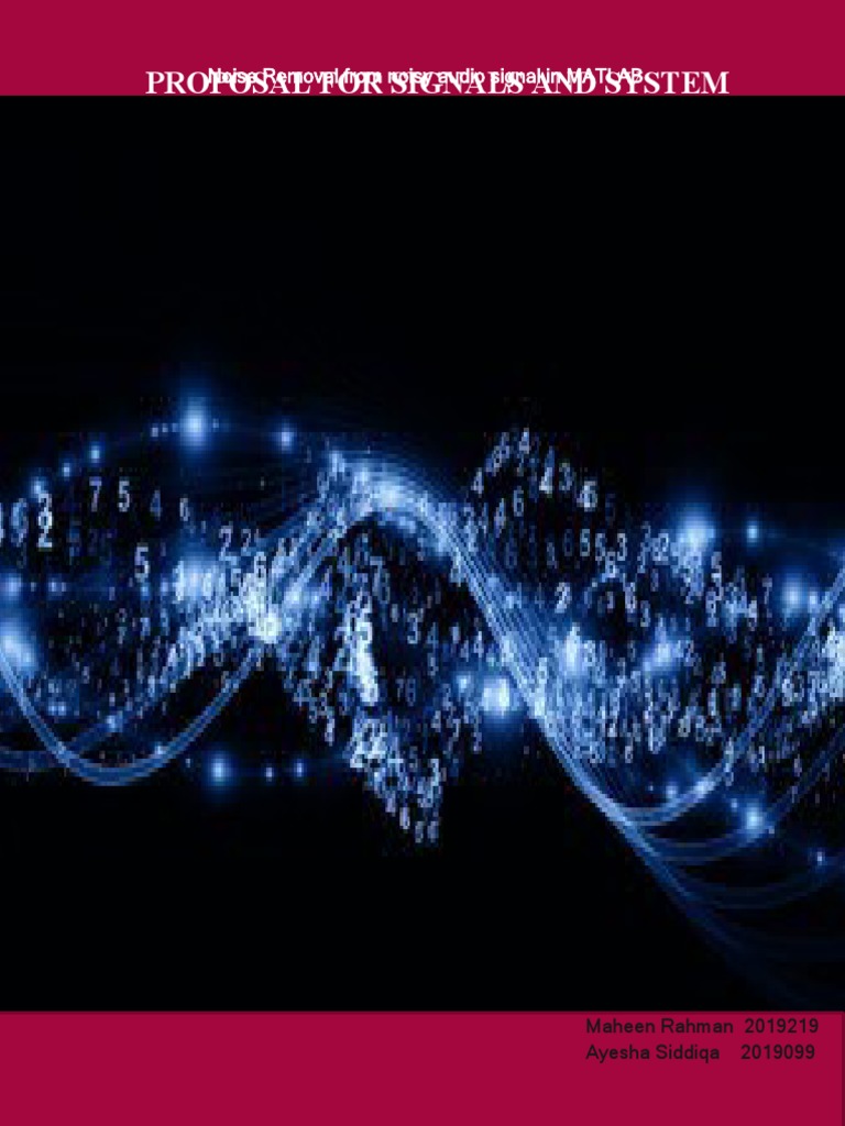 Noise Removal From Noisy Audio Signal in MATLAB 2019219,099 PDF