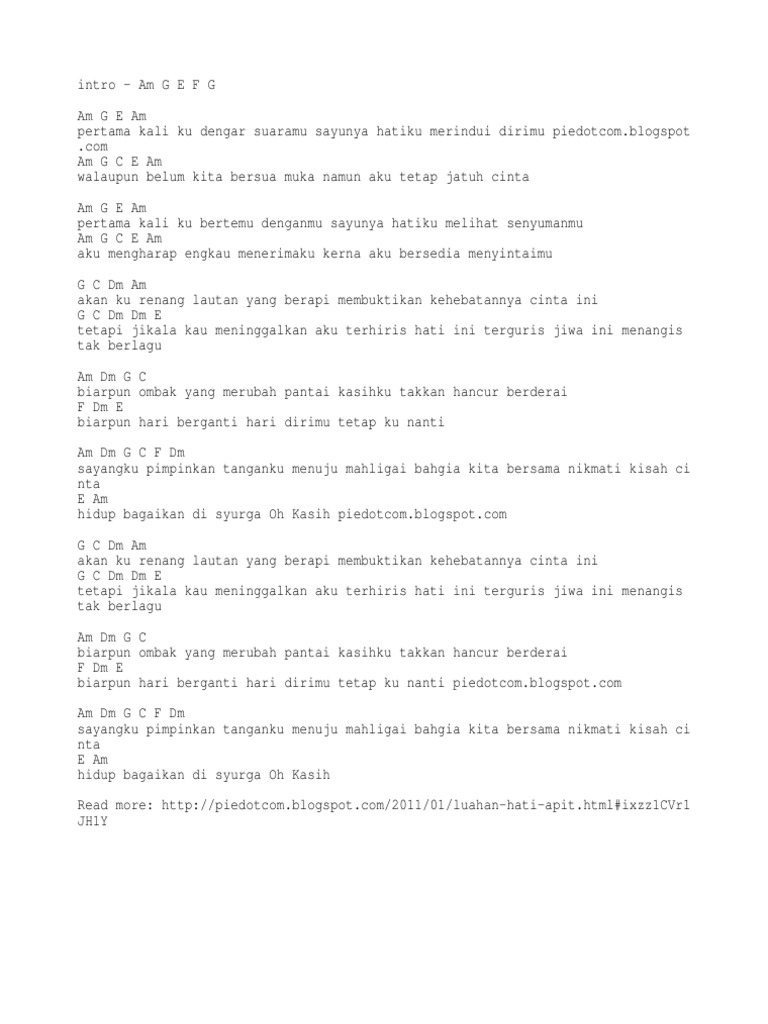 Chord Guitar Luahan Hati Apit Pdf