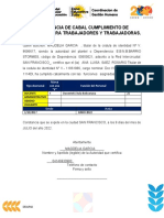 Constancia de Cabal Cumplimiento de Funciones para Trabajadores y Trabajadoras 2022 - Redes