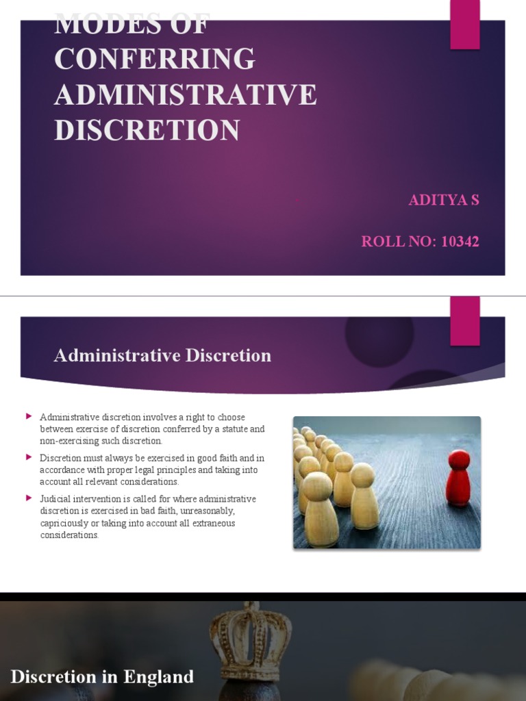 Modes of Conferring Administrative Discretion | PDF | Discretion