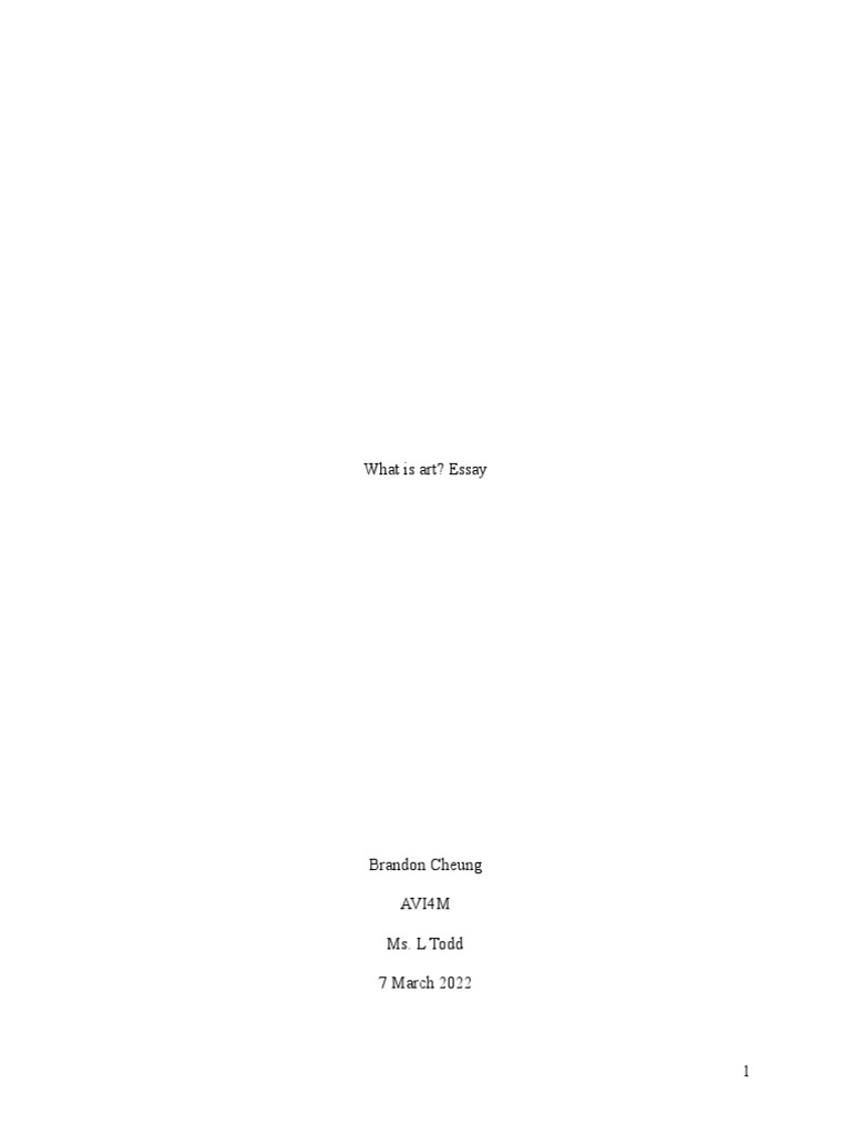 What Is Art Essay PDF