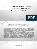 Empresa Sociedad y Los Componentes para Su Constitucion