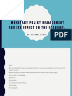 Monetary Policy Management and Its Effect On The Economy