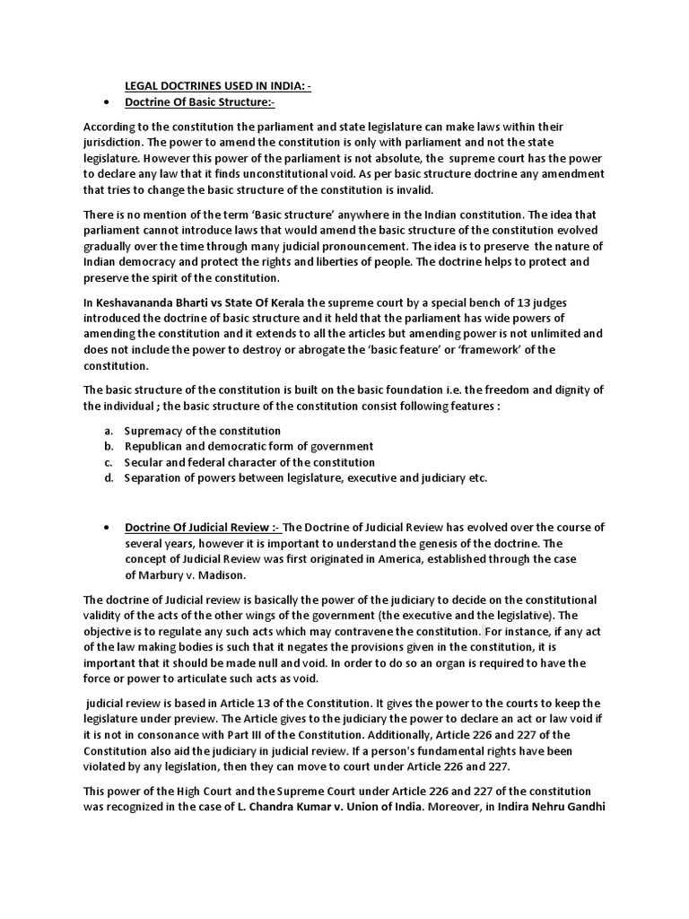 Legal Doctrines Used in India PDF Laches (Equity) Precedent